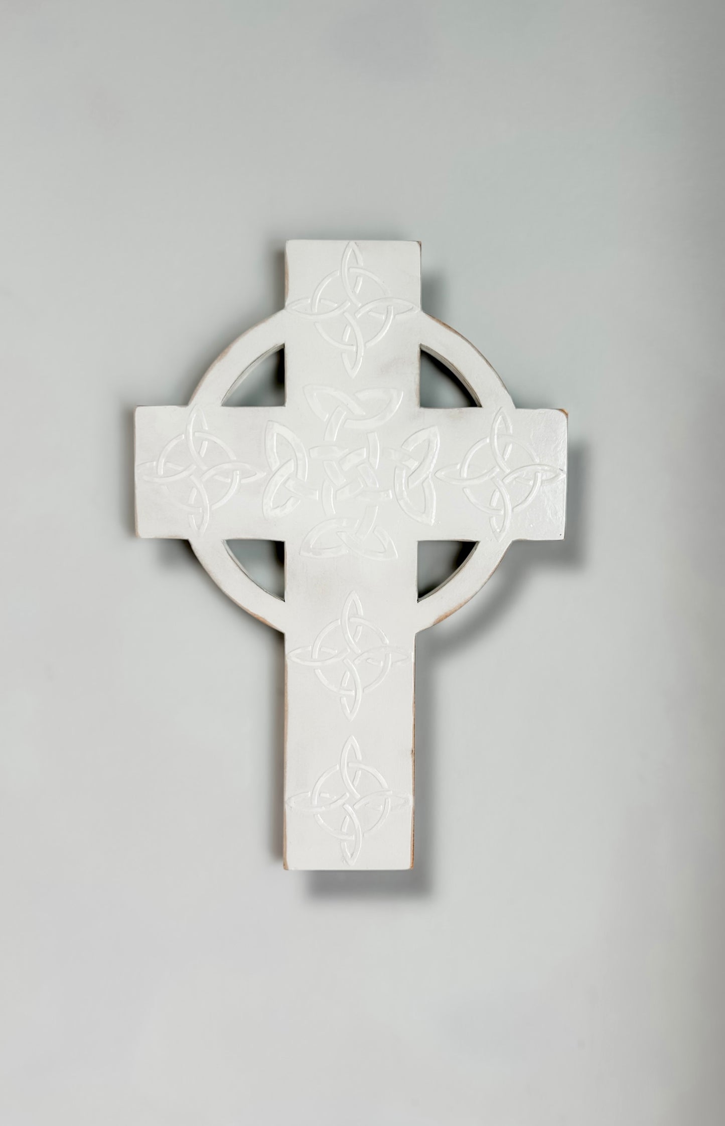 Celtic Knot Wall Cross White - Large
