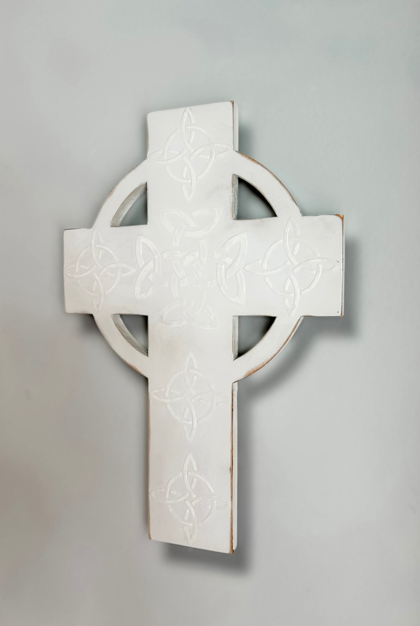 Celtic Knot Wall Cross White - Large