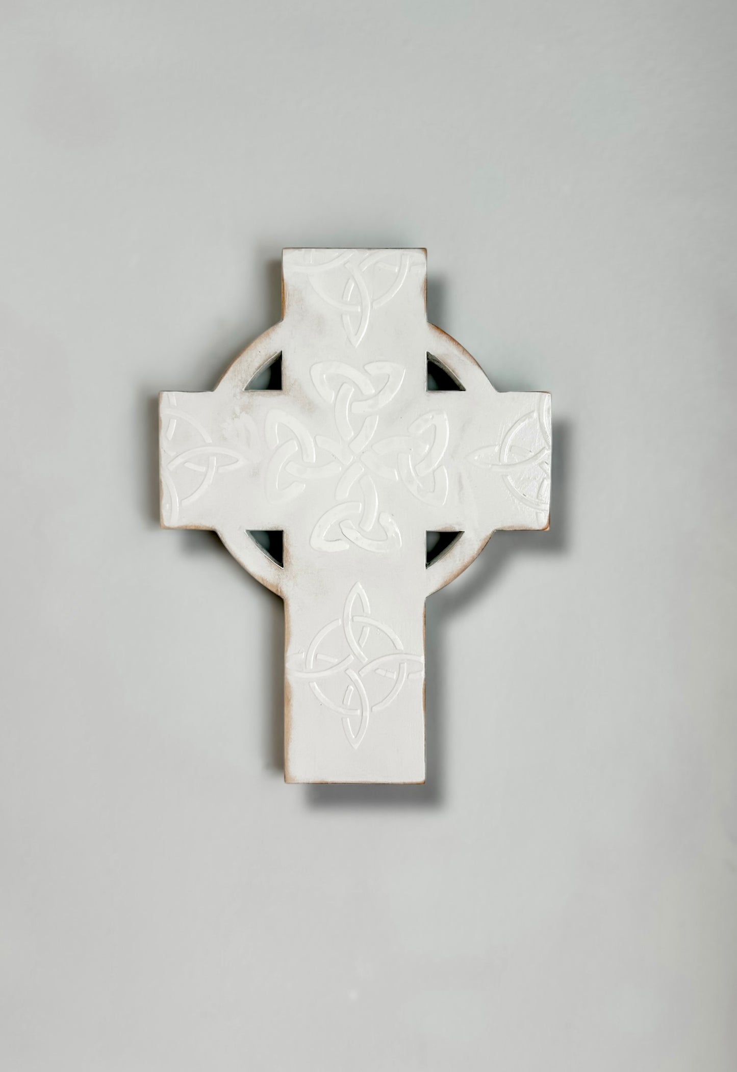 Celtic Knot Wall Cross White - Small