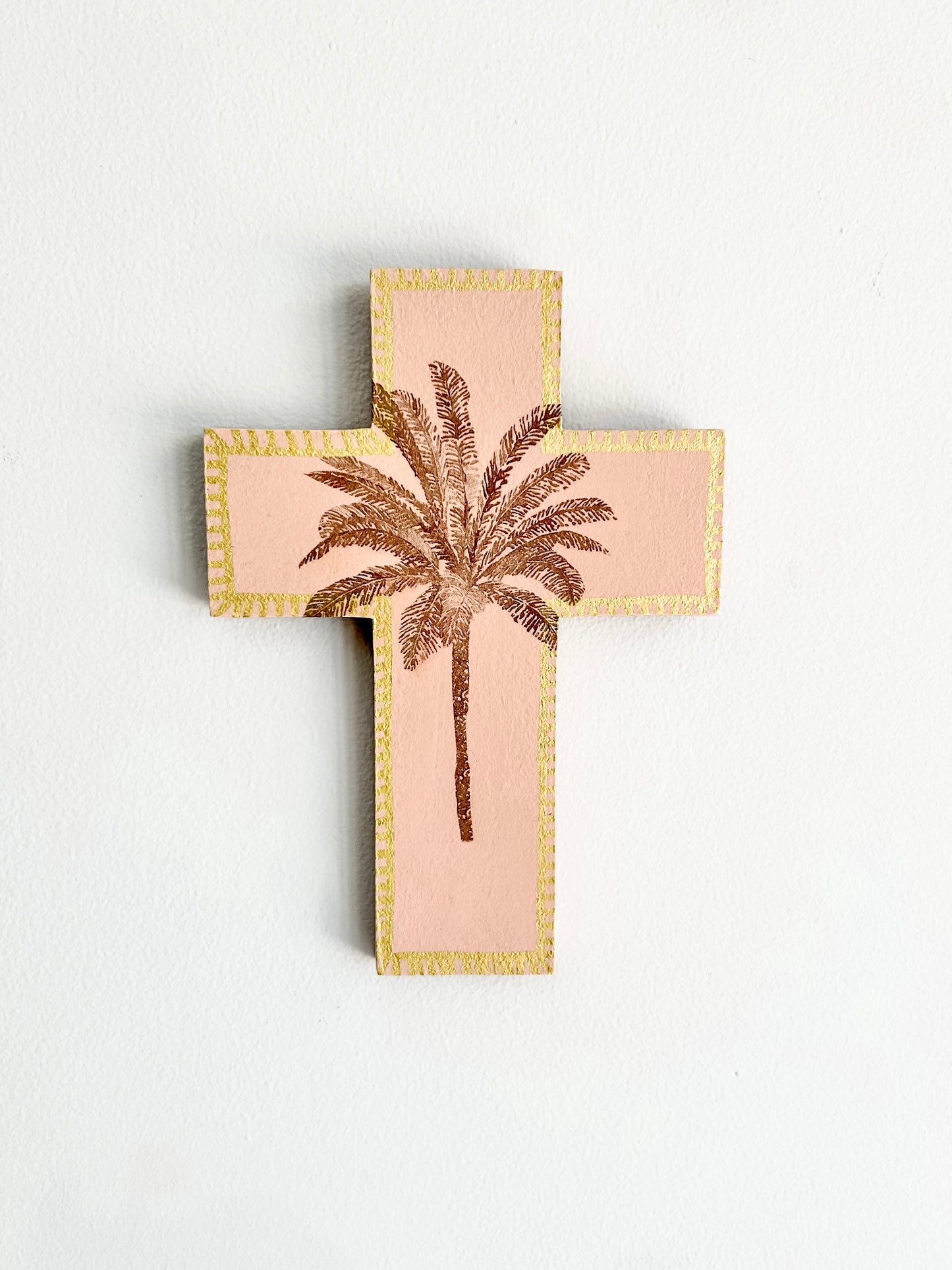 Decor for your holiday home, or vacation rental, Airbnb property, decorate tropical style. For lovers of peach and peachy pink. Palm tree decor. Palm tree wall cross. Neutral browns and pinks. Decor for a little girl's room. Gift Ideas - Birthday, Easter, Christmas, Housewarming, First Holy Communion, Baptism, New Baby, Baby Shower, Christening, Confirmation, Graduation, Wedding, Anniversary, Mother's Day, Father's Day. Baptism favours or party favors.