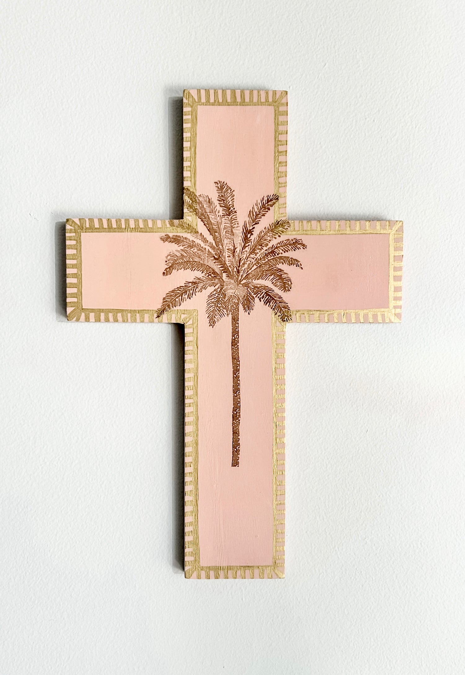 Decor for your holiday home, or vacation rental, Airbnb property, decorate tropical style. For lovers of peach and peachy pink. Palm tree decor. Palm tree wall cross. Neutral browns and pinks. Decor for a little girl's room. Gift Ideas - Birthday, Easter, Christmas, Housewarming, First Holy Communion, Baptism, New Baby, Baby Shower, Christening, Confirmation, Graduation, Wedding, Anniversary, Mother's Day, Father's Day. Baptism favours or party favors.