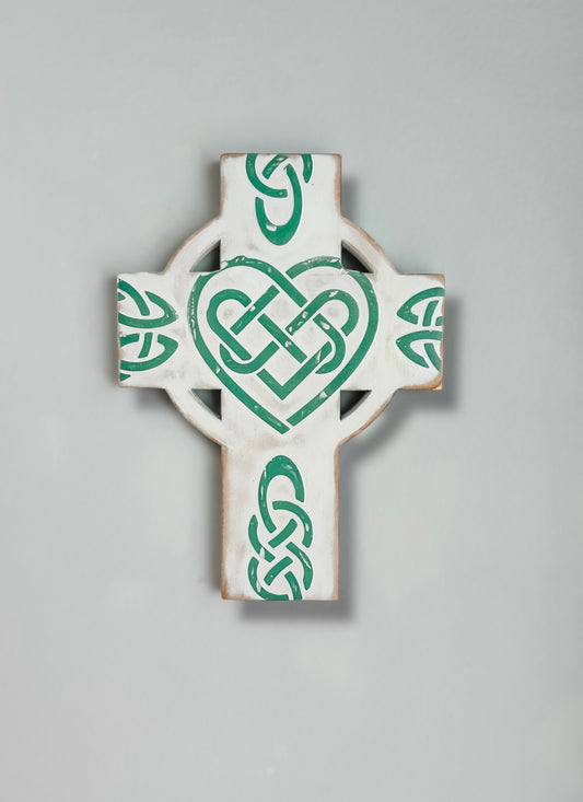 Celtic Love Knot Cross Green - Small