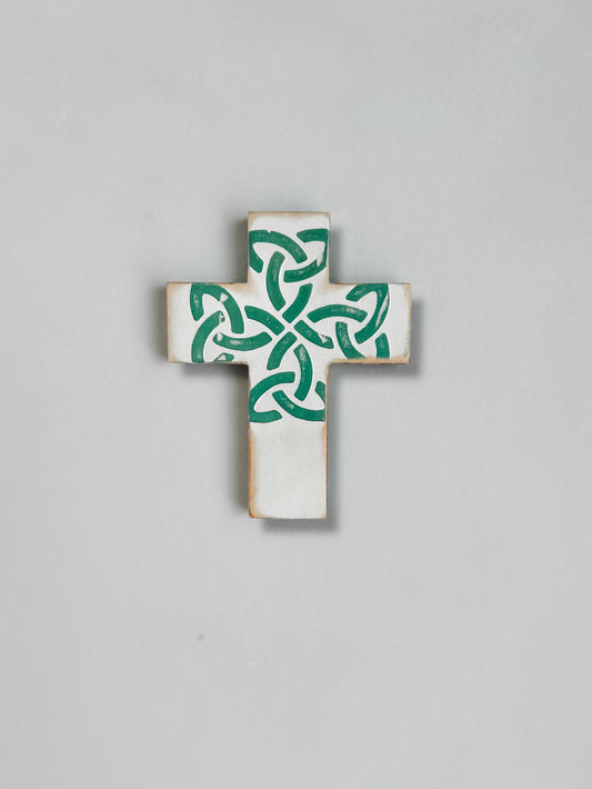 Celtic Knot Wall Cross Green - Mini
