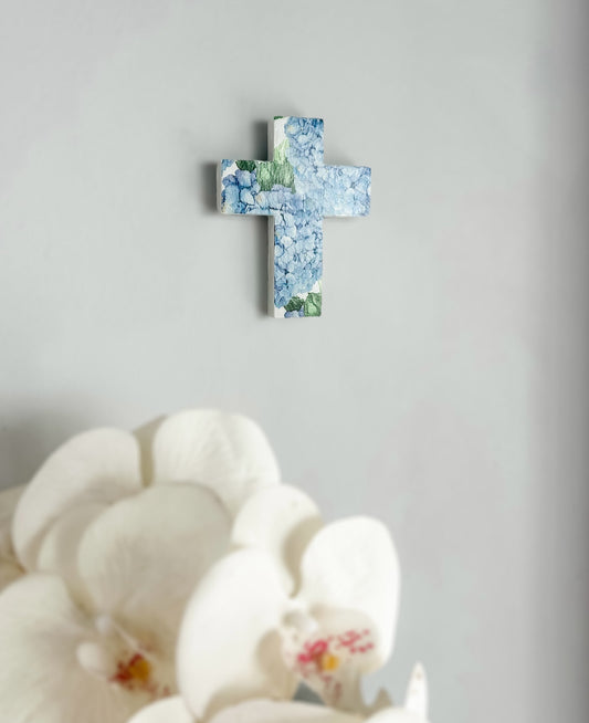 Hydrangea Wall Cross - Mini