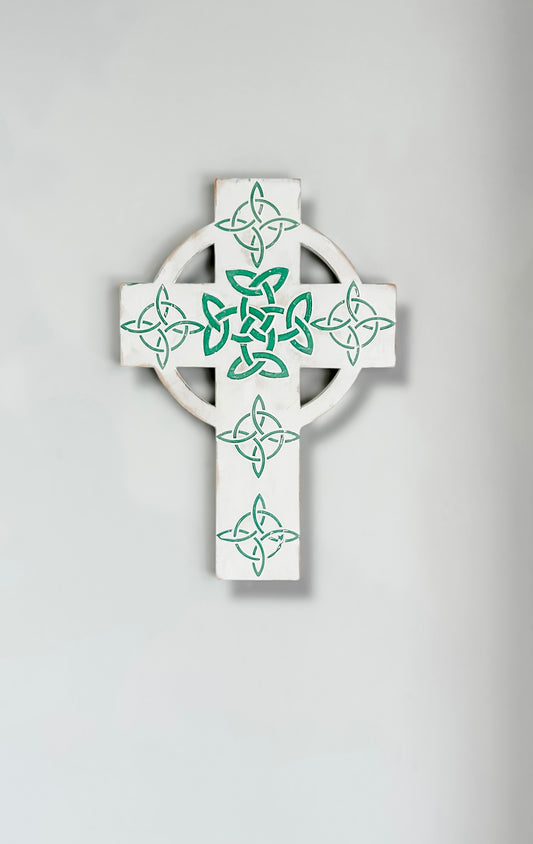 Gift for Irish friends, Irish cross, Celtic cross, Saint Patrick's Day cross, gift for friends in Ireland, St Paddy's day gift, Celtic knot decor, Irish style decor, for lovers of river dance, for lovers of all things Irish, for lovers of Ireland.