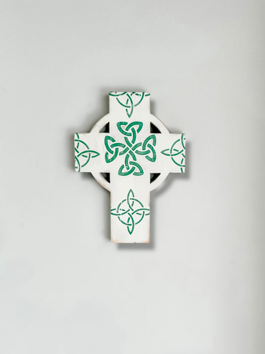 Gift for Irish friends, Irish cross, Celtic cross, Saint Patrick's Day cross, gift for friends in Ireland, St Paddy's day gift, Celtic knot decor, Irish style decor, for lovers of river dance, for lovers of all things Irish, for lovers of Ireland.