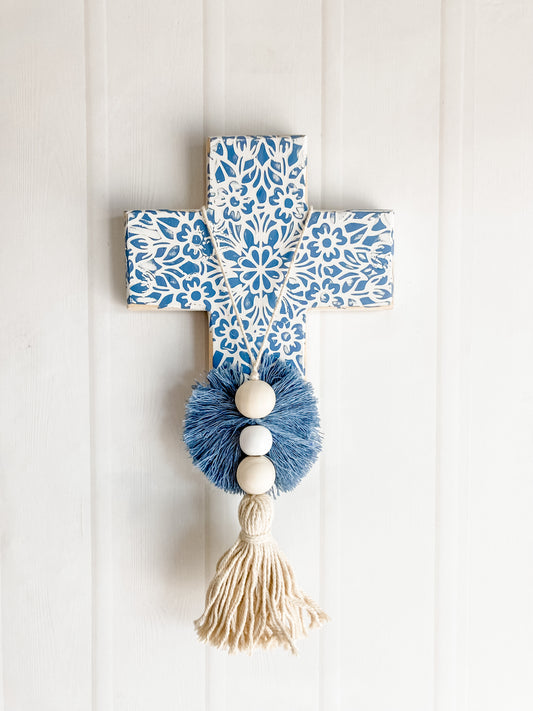 Pheeta Wall Cross Blue - Small