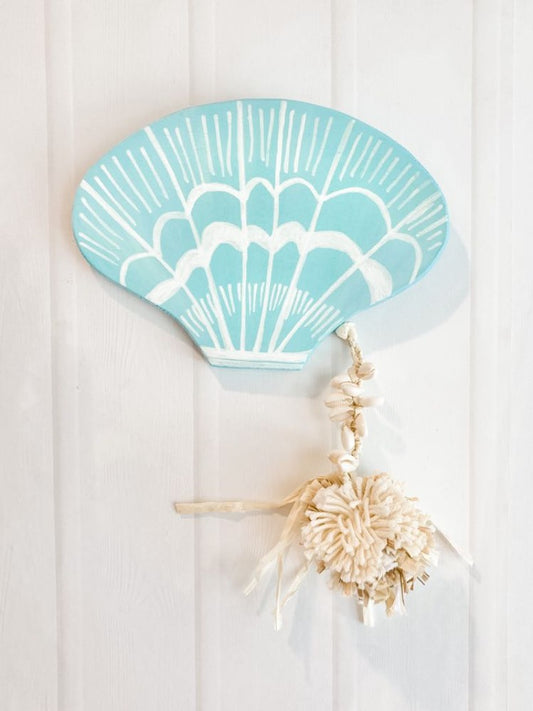 Hamptons style wall decor, sea shell decor, blue and white, coastal home, beach house, airbnb property styling